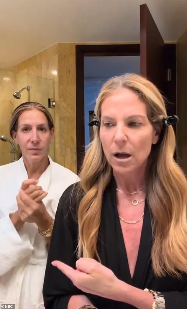 Today's cohosts discussed a now-viral TikTok clip, which sparked the debate over whether or not the hotel robe should be allowed for free by the guest (shown is the grab from the TikTok video)