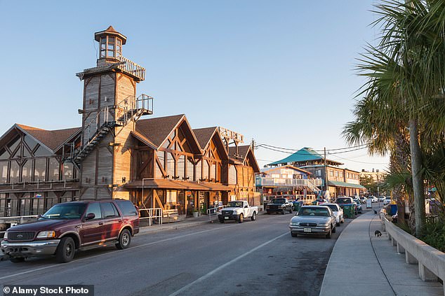 The popular tourist attraction, seen here, was hit by the storm on Thursday evening when it hit the Gulf of Mexico