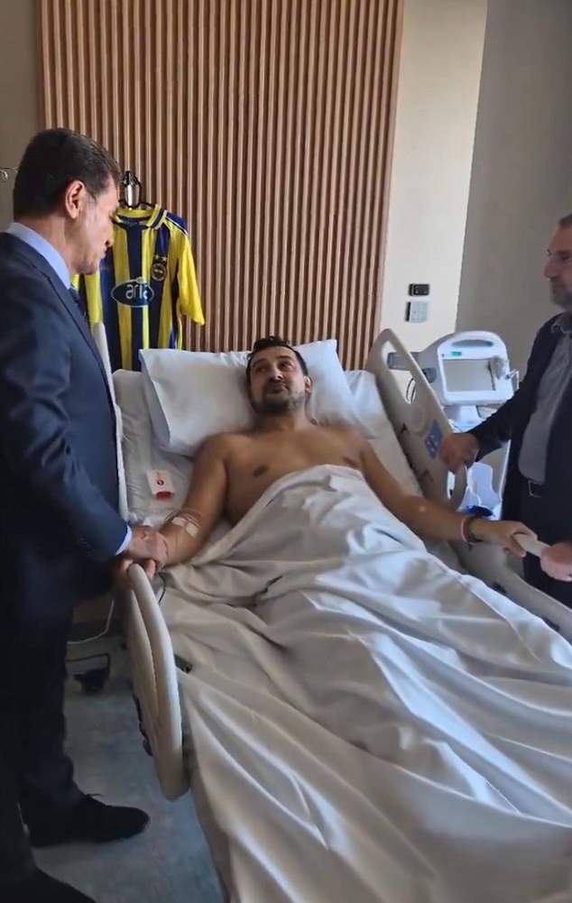 Turkish politician Mustafa Sarigul visited the former footballer in the hospital on Friday