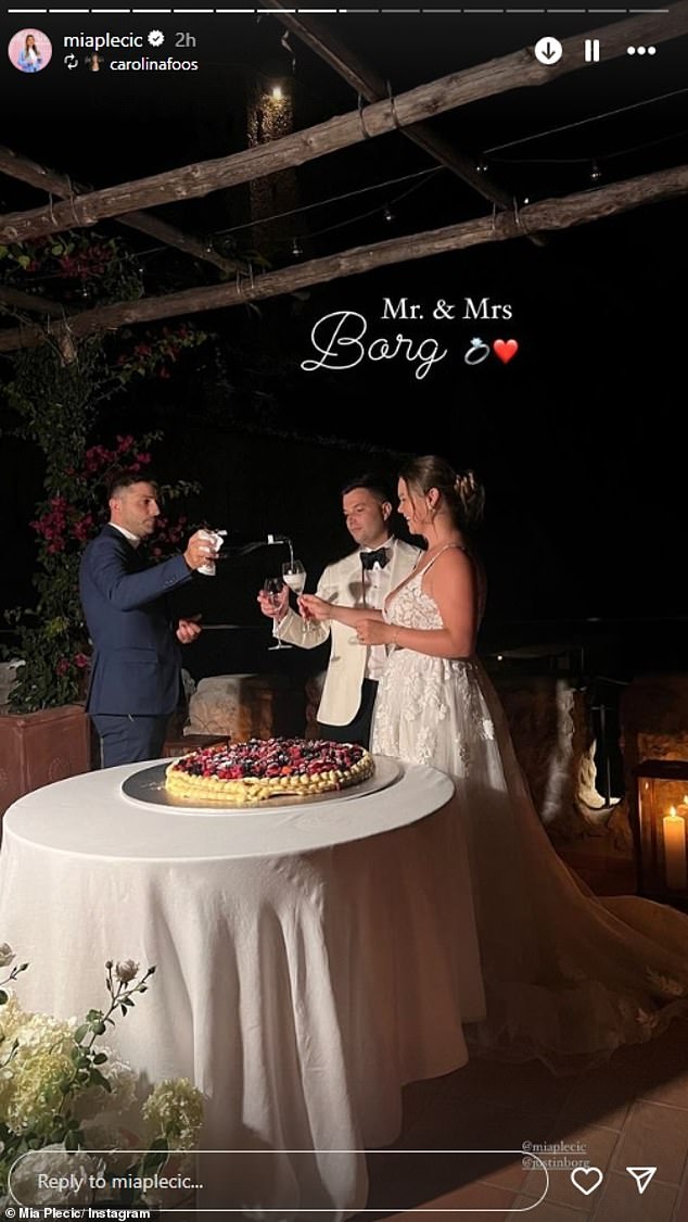 Mia and her partner Justin tied the knot on Sunday in a stunning ceremony on the Amalfi Coast, Italy, after a luxurious two-month European vacation, a trip that at one point saw them drop $52,755 on a week-long stay in the exclusive Villa Vettica