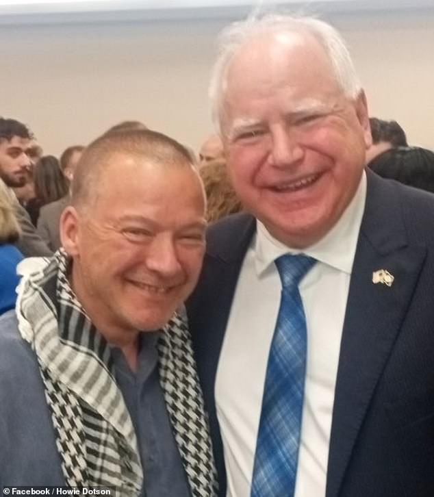 Dotson, seen here with Minnesota Governor Tim Walz, has filed a complaint with the Minneapolis Civil Rights Commission