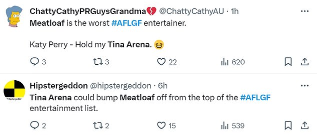 1727505603 938 Tina Arenas AFL Final performance draws the most humiliating comparison