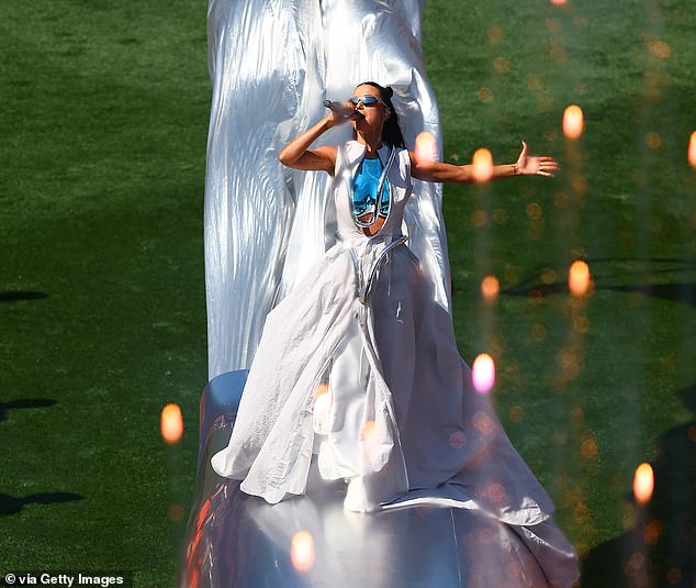 The American singer, 39, wowed at Melbourne's MCG by performing eight songs to a rapturous crowd, including her hits Roar, Firework and California Gurls