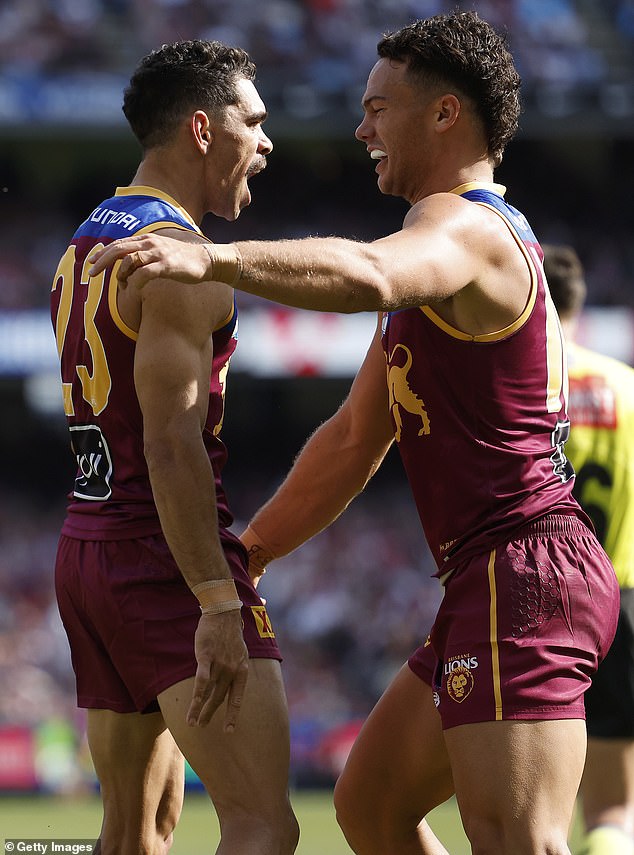 Charlie Cameron (left) helped the Lions end their premiership drought, which dated back to 2003