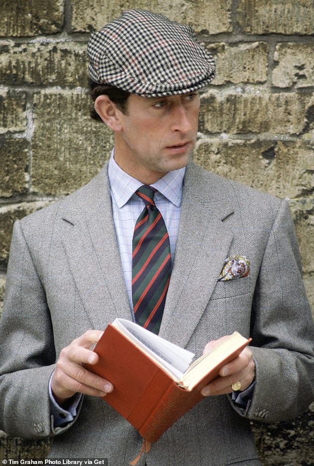 Hatchards are 'invited' to provide copies of the latest books, before the publication date, always in hardback. Above: Charles reading a book at the Badminton Horse Trials, 1980