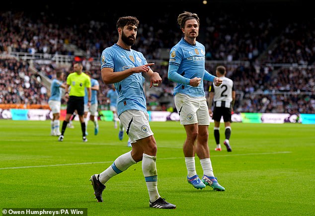 Josko Gvardiol (left) had given Man City the lead after excellent work from Jack Grealish (right)