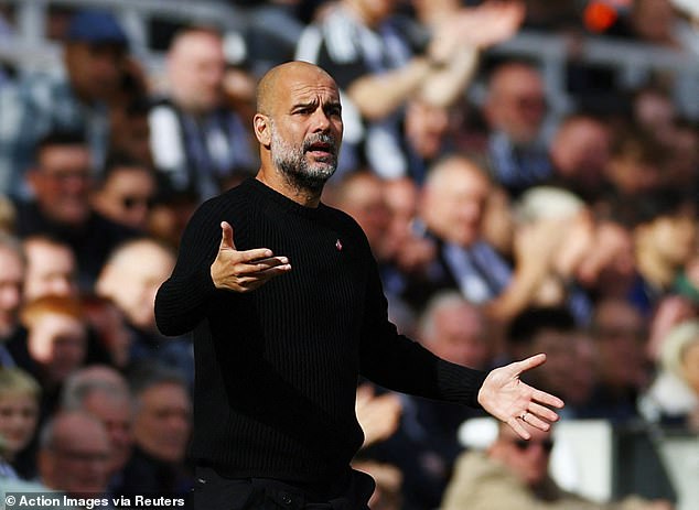 Pep Guardiola looked less than impressed with his goalkeeper as he watched from the touchline