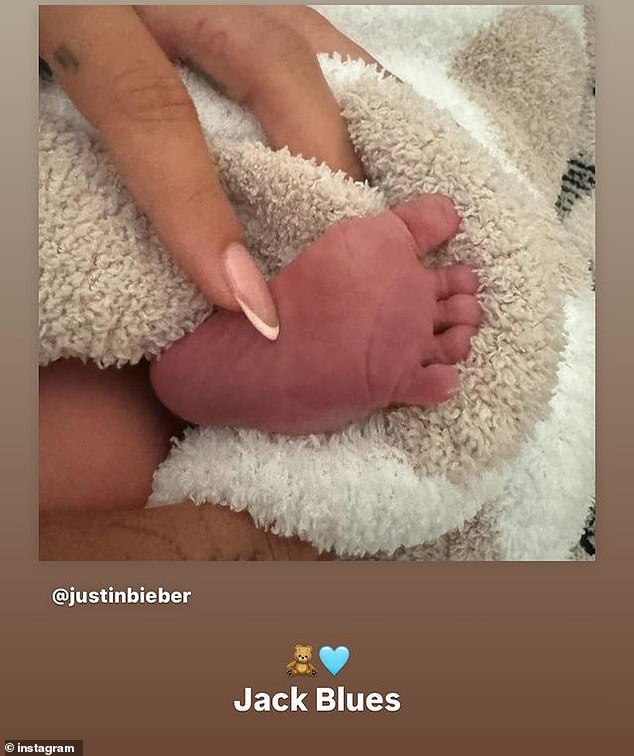 The couple named their son Jack Blues Bieber, meaning the baby has the initials JB, as is family tradition