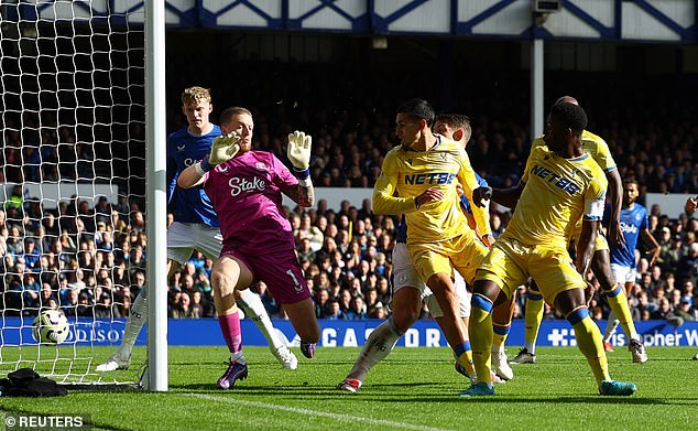 But the visitors could not build on the England international's goal at Goodison Park