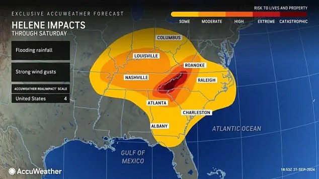 This is what Helene looked like on the evening of September 27, a day after the hurricane made landfall as a Category 4 hurricane in the Big Bend region of Florida