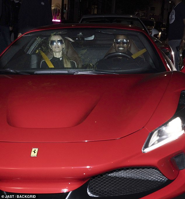 After enjoying a romantic dinner together, they were spotted hopping into Foxx's flashy red Ferrari F8 and driving away