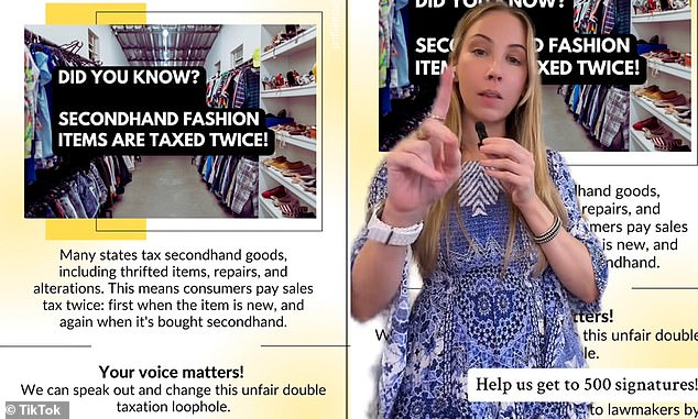 “Our coalition is leading something very overlooked and very impactful: ending the double tax on second-hand clothing. Clothes are taxed twice: first when they are sold new and second when they are sold second-hand,” Kibbe said