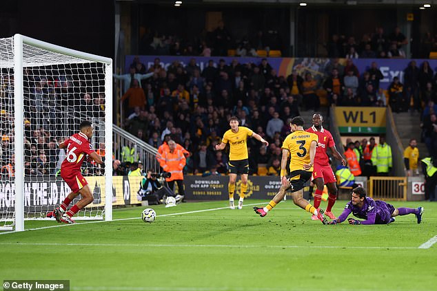 But the French defender was later blamed as Rayan Ait-Nouri equalized for the hosts at Molineux