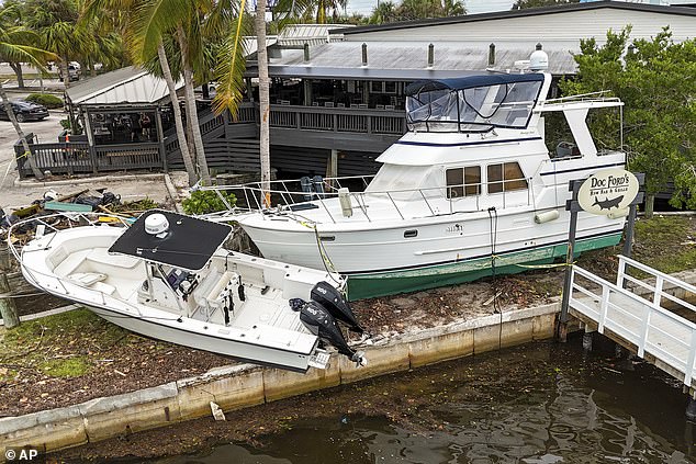 Mutilated boats washed up in St. Petersburg, Florida, on Saturday morning