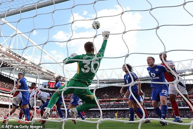 Leicester City goalkeeper Mads Hermansen frustrated Arsenal for much of the match