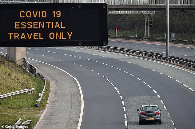 The M8 motorway near Glasgow displays a grim message as an electronic sign in March 2020