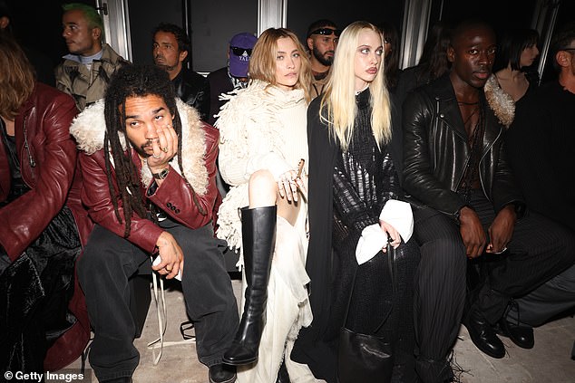 The Habit actress enjoyed the star-studded show in the front row, rubbing shoulders with American model Luka Sabbat and Euphoria star Chloe Cherry