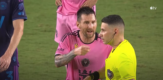 The Argentinian striker is said to have told the referee: 'You are a mean-spirited son of ab****'