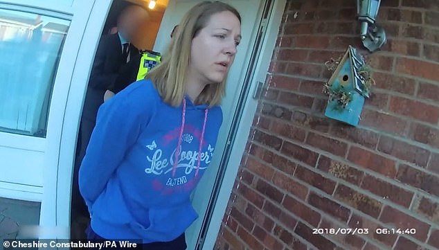 Body-worn cameras captured the moment Letby was arrested at her home in July 2018