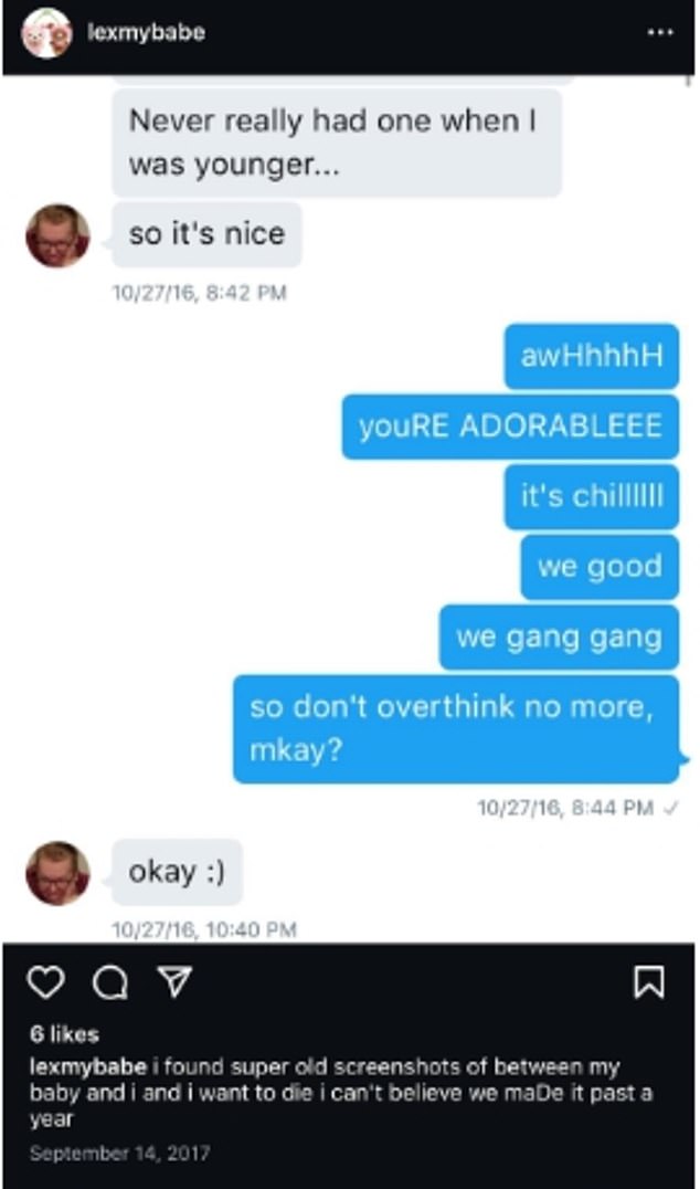 This screenshot came from McNulty's Instagram account. She said she had had this profile since high school, when she took over from another user after they deactivated their account. She said this conversation was about how Iwan 