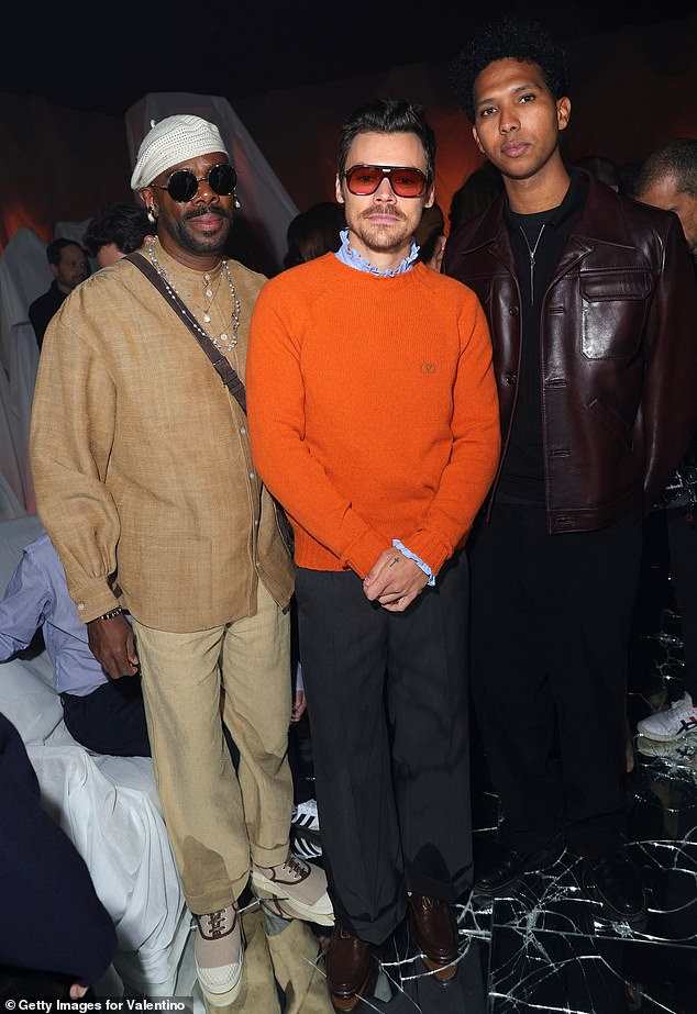 Colman Domingo, Harry Styles and Tyler Mitchell attend the Valentino Pavillon des Folies show in Paris