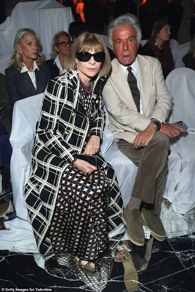 Anna Wintour made sure she also had a front row seat as she sat with Italian businessman Giancarlo Giammetti