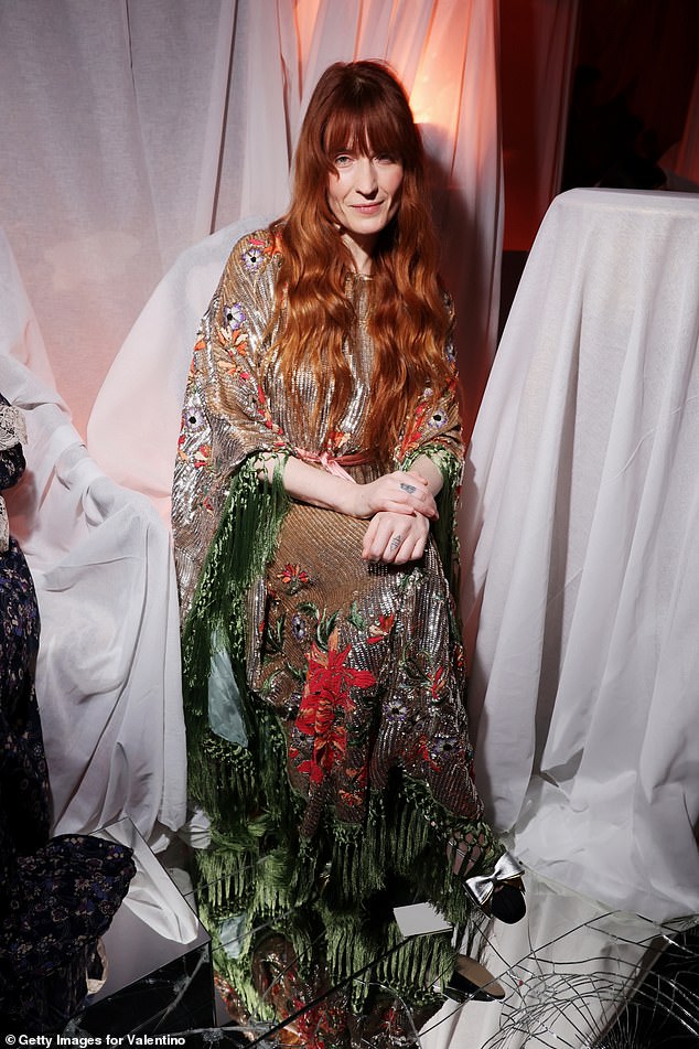 Florence Welch wore a glitzy silver dress