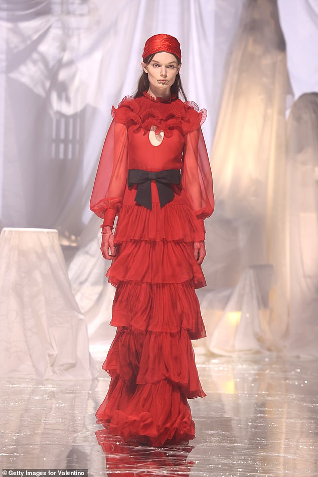 The Valentino show was in full swing