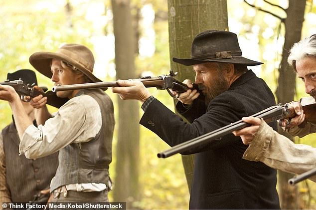 Kevin Costner (center) as 'Devil Anse' Hatfield in the 2012 series 'Hatfields & McCoys'