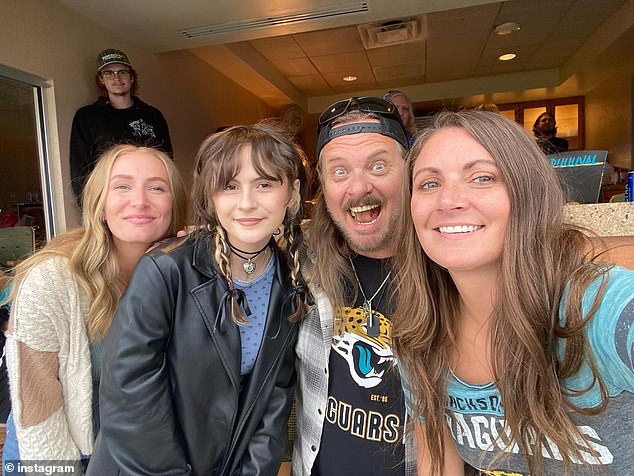 Van Zant announced on Facebook prior to the weekend that his youngest daughter, Taylor, (second from left) had been diagnosed with a brain mass