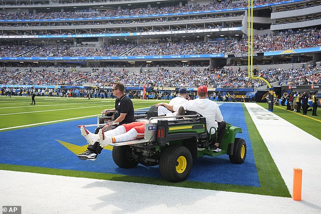 Rice appeared inconsolable as he left the game, covering his face with a towel