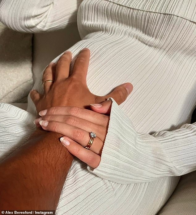 The weather presenter, 43, took to Instagram with a gushing post as he lovingly rested his hand on Imogen's blossoming bump