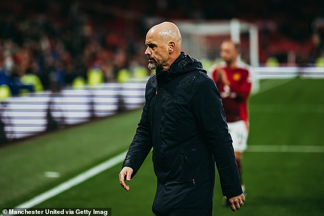 United manager Erik ten Hag pictured after his team was defeated 3-0 at home by Tottenham