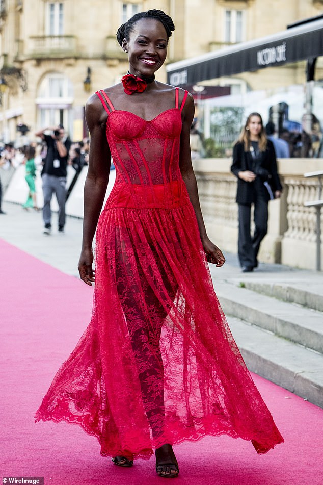 Lupita can be seen at the premiere of The Wild Robot during the 72nd San Sebastian Film Festival at Teatro Victoria Eugenia in San Sebastian, Spain earlier this month