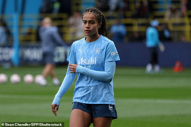 Fowler (pictured in action against Brighton on Sunday) is in the middle of the Women's Super League season with Manchester City and will not be able to make the trip