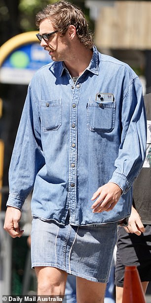 Joe Daniher rocked double denim