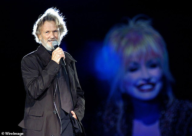 In 1982, the duo collaborated with Willie Nelson and Brenda Lee and released a compilation album called The Winning Hand; Kris seen with Dolly watching the Country Music Awards in 2003