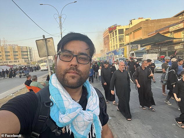 Rahimi is pictured taking part in a pilgrimage to Iraq last September