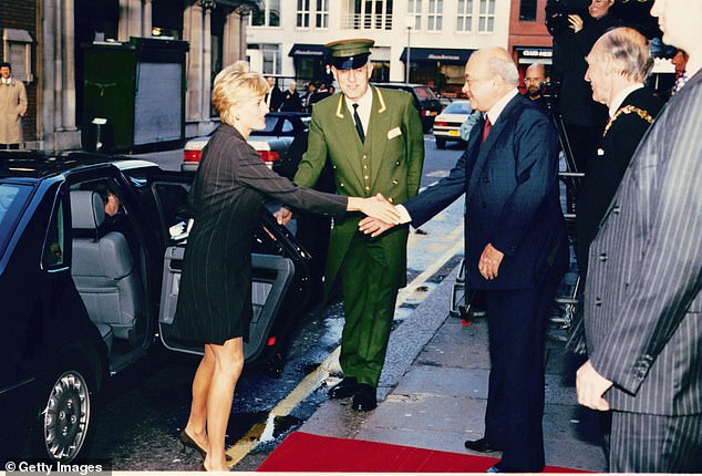 Diana meets Mohamed Al Fayed at Harrods for a breakfast reception in 1996