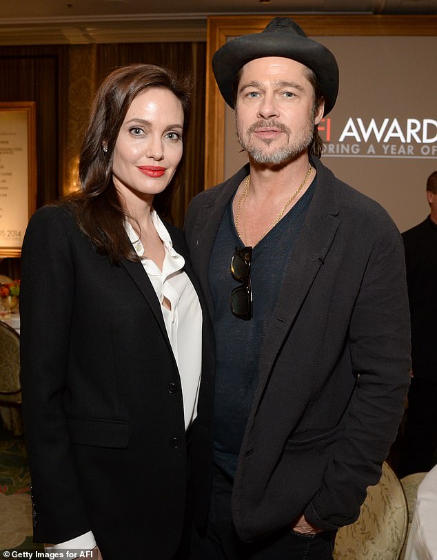 Angelina and Brad split in 2016 and have since been embroiled in bitter child custody battles and ownership deals related to their French vineyard; they are pictured in 2015