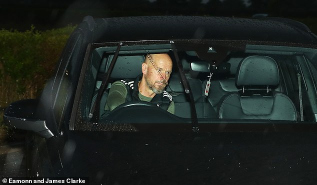 Ten Hag was photographed driving into United's training ground in Carrington while it was still dark