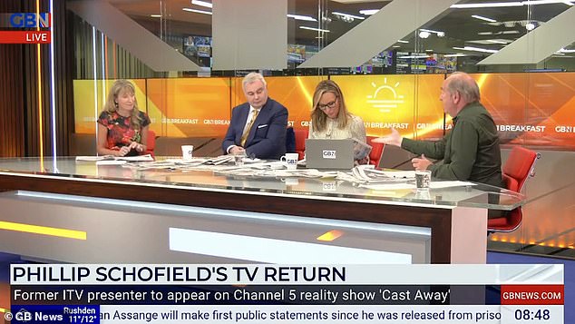 As former Home Secretary Norman Baker sarcastically shot back: “My heart is bleeding,” Eamonn couldn't help but laugh as he poked fun at Phillip Schofield's plight.