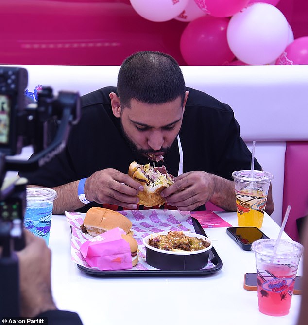 Amir enjoyed a tray of food