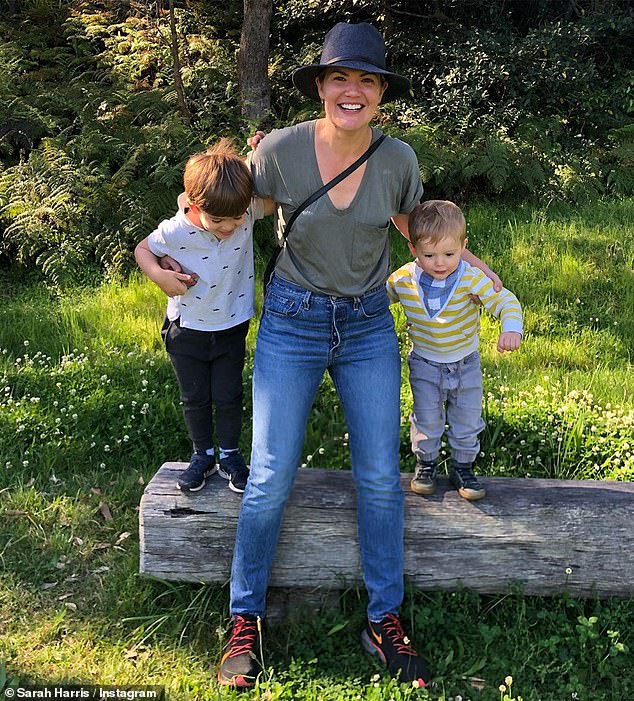 Sarah said she was told she was 'too fat' for the front row of her dance class. The mother-of-two said she would hate to see her two sons, Paul, eight, and Harry, six, (pictured) weighed