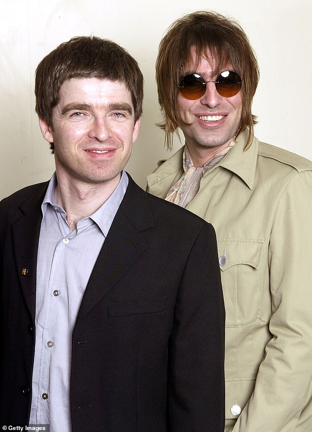 Last month the band announced they were reunited for the first time since 2009, after Noel and Liam finally put their differences aside (pictured in 2003)