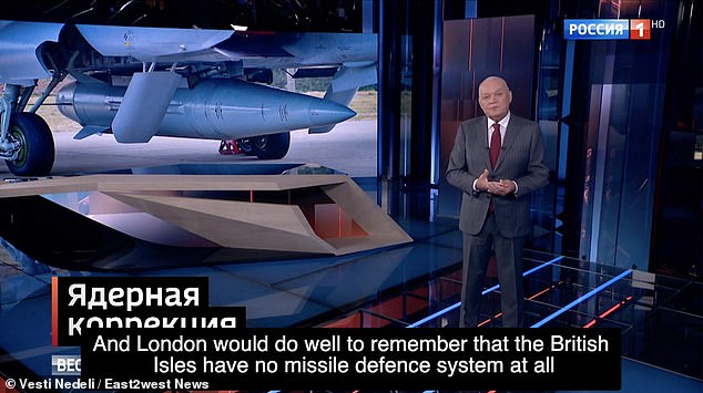 On state television, Kiselyov added that Britain could not say it had not been warned