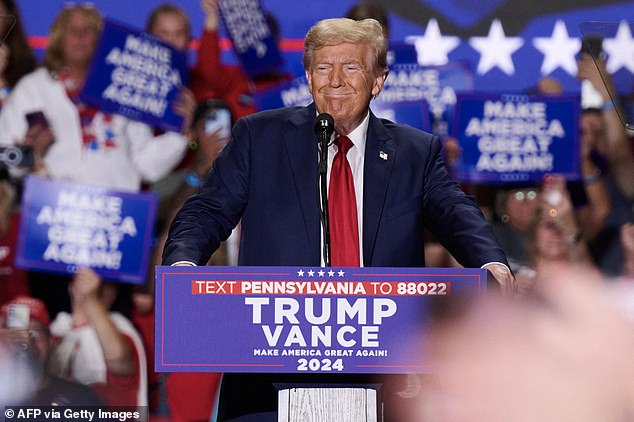 Former President Donald Trump speaks at a campaign rally in Erie, PA on September 29. The New York Times editorial board called him 