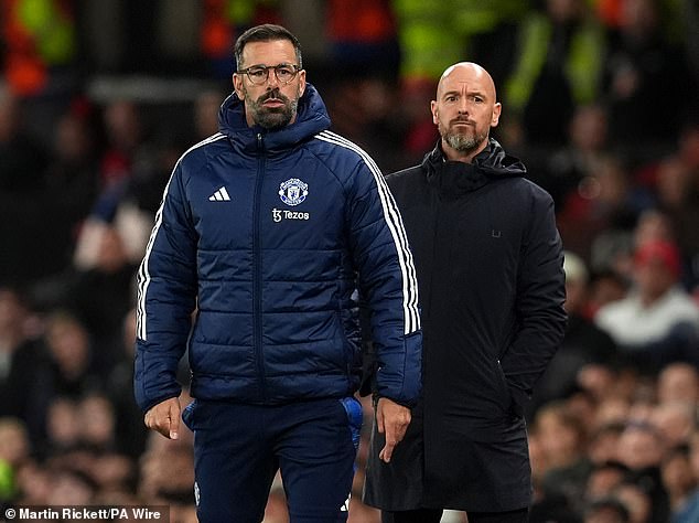 Assistant manager Van Nistelrooy was able to patrol the sidelines alongside his compatriot for the entire game