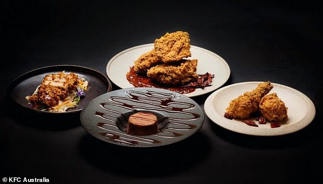 The menu includes a range of Hot and Spicy drumsticks, wings and even a take on a chocolate mouse with a spicy and sweet Zinger Sundae sauce (pictured)