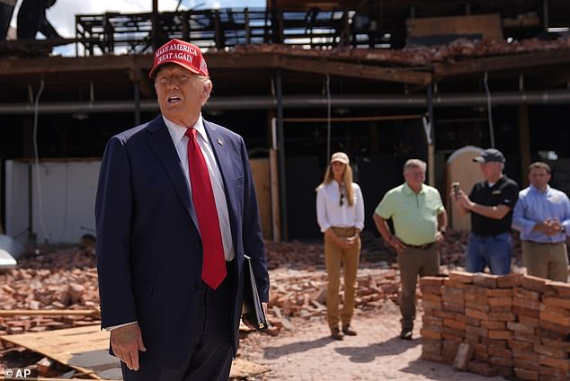 Trump speaks at the event in Georgia where he toured the damage caused by Helene